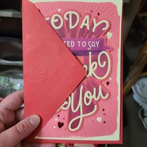 Hallmark Pink and Red Thank You Card